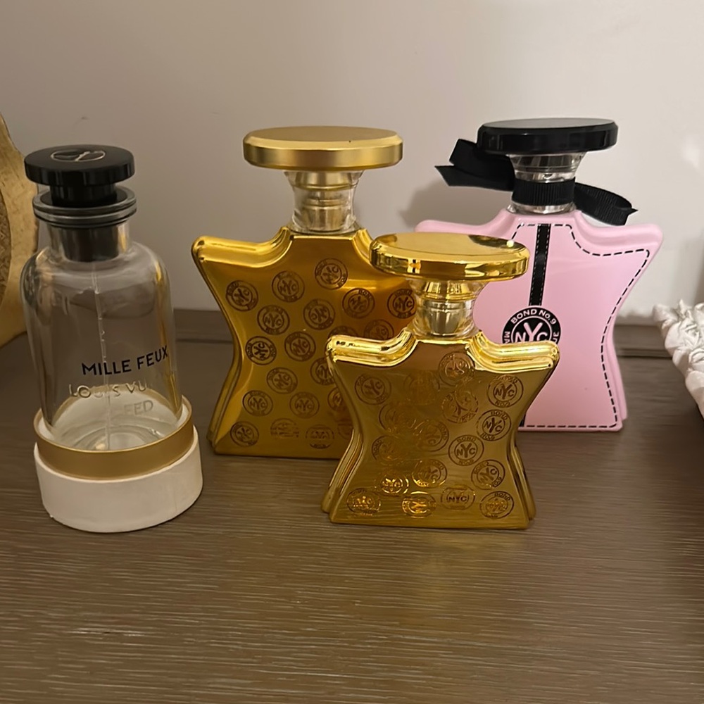 Gold and Pink Star-Shaped Perfume Bottles